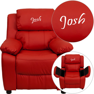 Personalized Kids Recliner Upholstery Type - Color: Vinyl - Red image