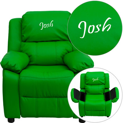 Personalized Kids Recliner Upholstery Type - Color: Microfiber - Green image