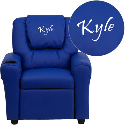 Personalized Kids Recliner Upholstery Type - Color: Vinyl - Blue image