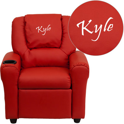 Personalized Kids Recliner Upholstery Type - Color: Vinyl - Red image