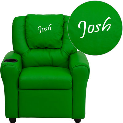 Personalized Kids Recliner Upholstery Type - Color: Vinyl - Green image