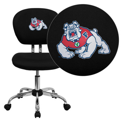 NCAA Embroidered Mid-Back Mesh Task Chair NCAA Team: Fresno State Arms: Not Included image