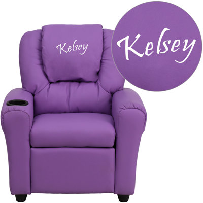 Personalized Kids Recliner Upholstery Type - Color: Vinyl - Lavender image