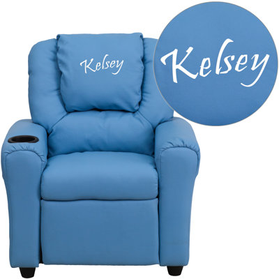 Personalized Kids Recliner Upholstery Type - Color: Vinyl - Light Blue image