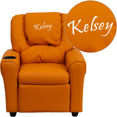 Personalized Kids Recliner Upholstery Type - Color: Vinyl - Orange image