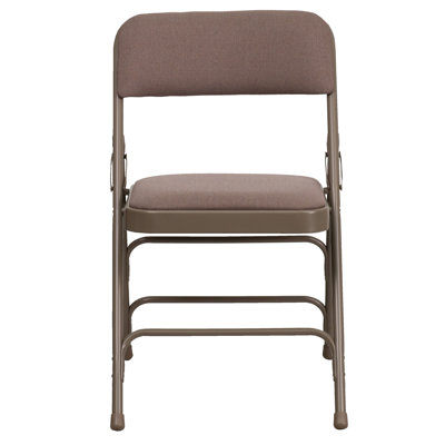 Hercules Series Personalized Upholstered Metal Folding Chair Color: Beige image