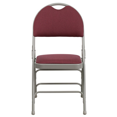 Hercules Series Personalized Folding Chair with Easy-Carry Handle Color: Burgundy image