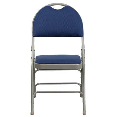 Hercules Series Personalized Folding Chair with Easy-Carry Handle Color: Navy image