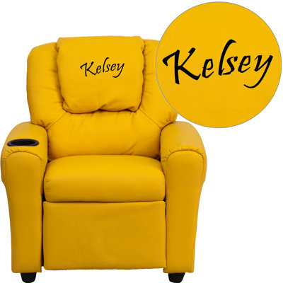 Personalized Kids Recliner Upholstery Type - Color: Vinyl - Yellow image