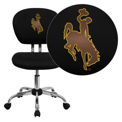NCAA Embroidered Mid-Back Mesh Task Chair NCAA Team: Wyoming Arms: Not Included image
