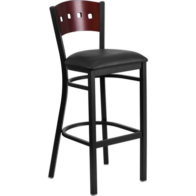 Hercules Series 32 inch Bar Stool Upholstery: Black