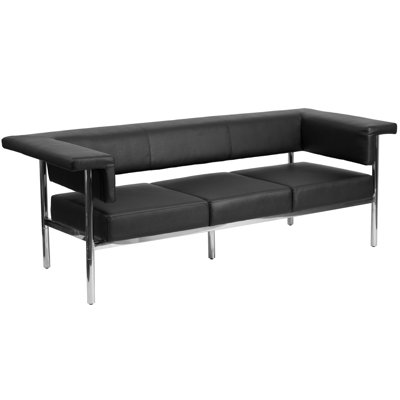Flash Furniture ZB-8811-3-SOFA-BK-GG Hercules Fusion Series Contemporary Leather Sofa