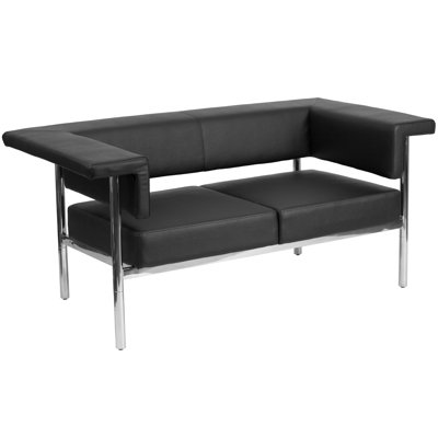 ZB-8811-2-LS-BK-GG FFC3939 Flash Furniture Hercules Fusion Series Contemporary Leather Loveseat