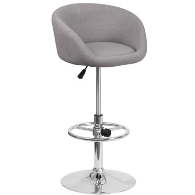 Adjustable Height Swivel Bar Stool Upholstery: Gray