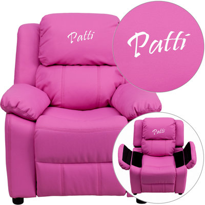 Personalized Kids Recliner Upholstery Type - Color: Vinyl - Hot Pink image