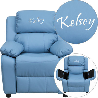 Personalized Kids Recliner Upholstery Type - Color: Vinyl - Light Blue image