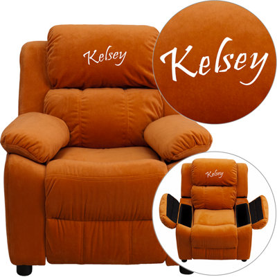 Personalized Kids Recliner Upholstery Type - Color: Microfiber - Orange image