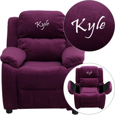 Personalized Kids Recliner Upholstery Type - Color: Microfiber - Purple image