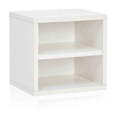 Connect Shelf Eco Stackable Cubby Organizer 13.4" Cube Unit Bookcase Finish: Aspen White Connect Shelf Eco Stackable Cubby Organizer 13.4" Cube Unit Bookcase Finish: Aspen White