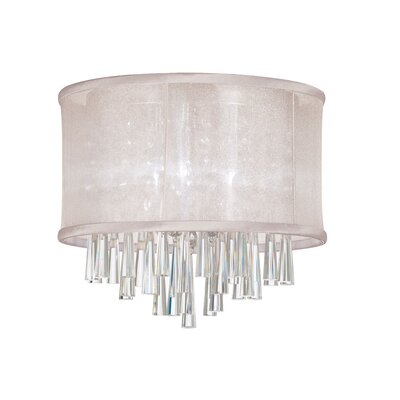 3 Light Crystal Flush Mount Shade Color: Oyster