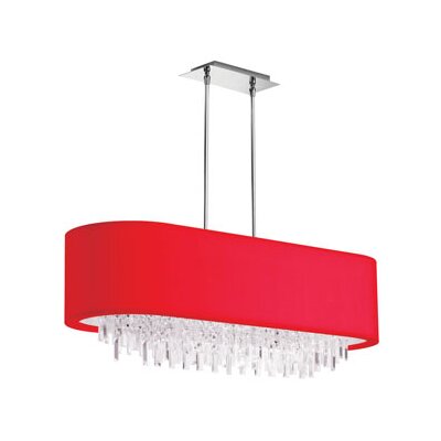 8 Light Oval Chandelier Shade Color: Red