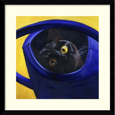 Cat in the Watering Can, 1996 by Isy Ochoa Framed Wall Art