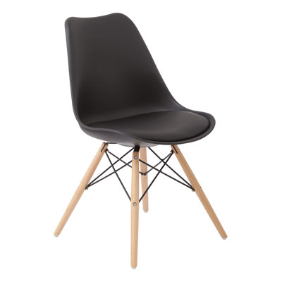 Allen Side Chair Upholstery: Black