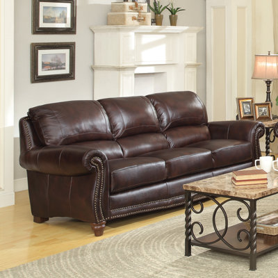 615702 CST16793 Wildon Home Leather Sofa