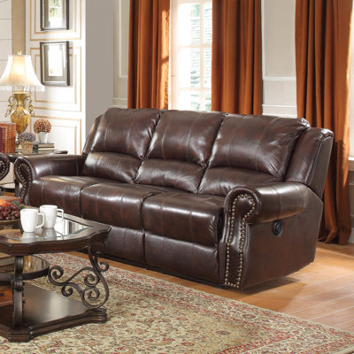 650161 CST16843 Wildon Home Leather Motion Reclining Sofa