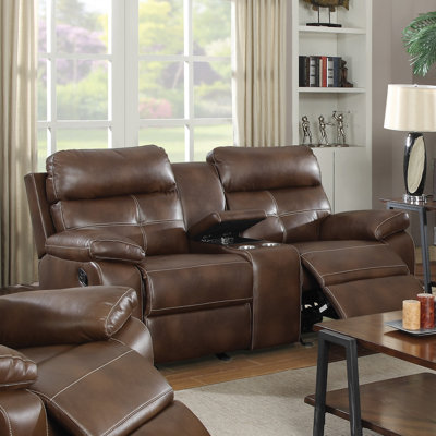 CST39652 28185197 CST39652 Wildon Home Damiano Motion Leather Reclining Loveseat
