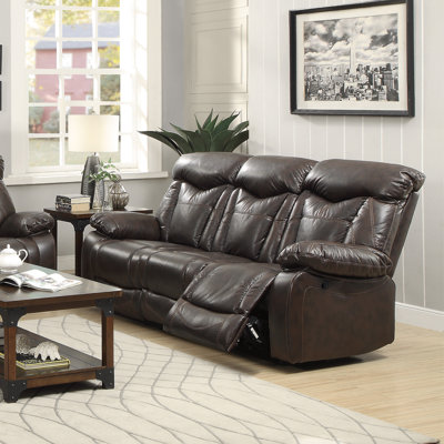 CST39714 28185260 CST39714 Wildon Home Zimmerman Motion Leather Reclining Sofa