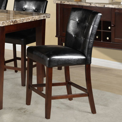 Crescent Counter Height Parsons Chair (Set of 2) Chair Upholstery: Brown