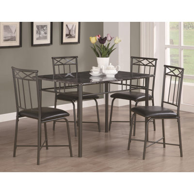 Little Elm 5 Piece Dining Set Upholstery Black