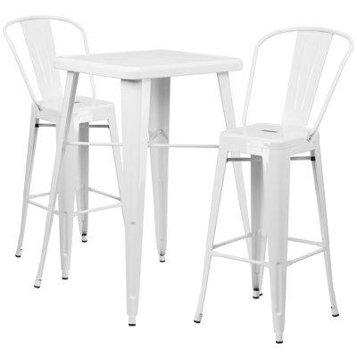 Fullmer 3 Piece Pub Table Set Finish: White