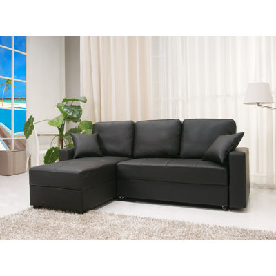 Gold Sparrow ADC-ASP-SEC-PUX-WHI Aspen Convertible Sectional Storage Sofa Bed