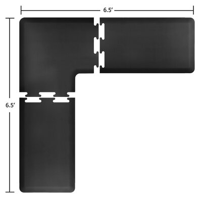 Puzzle Piece L-Series Corner Anti-Fatigue Mat Task Aid Set Color: Black, Size: 96 H x 96 W image