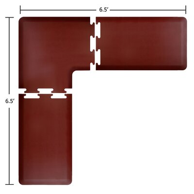 Puzzle Piece L-Series Corner Anti-Fatigue Mat Task Aid Set Color: Burgundy, Size: 90 H x 96 W image