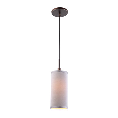1 Light Mini Pendant Shade color: Grey Finish: Metallic Bronze