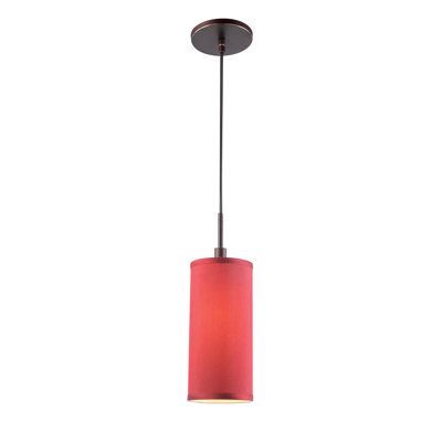1 Light Mini Pendant Shade color: Maroon Finish: Metallic Bronze