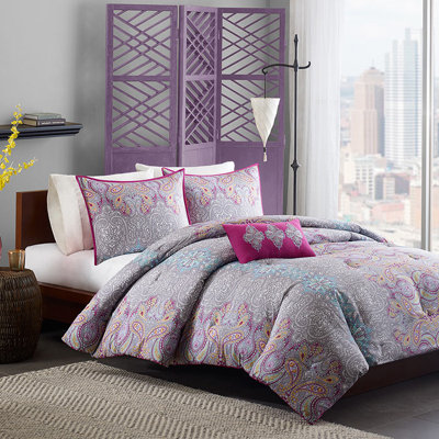 Mi Zone Keisha Comforter Set - Grey - Twin/Twin XL