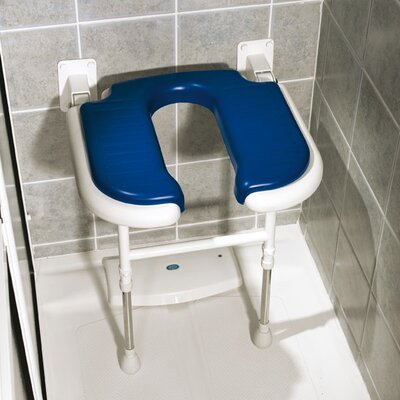 U-Shaped Padded Shower Chair Color: Blue image