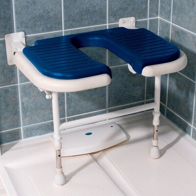 Wide U-Shaped Padded Shower Chair Color: Blue image