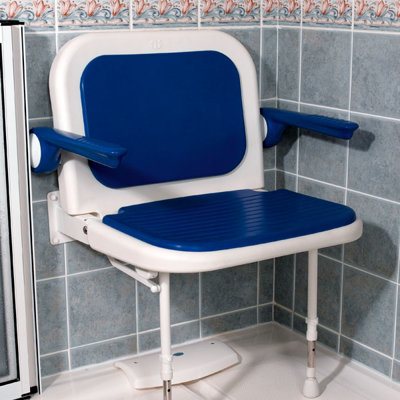 Wide Padded Shower Chair Color: Blue image