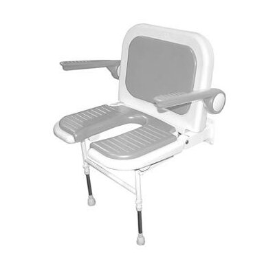 Wide U-Shaped Padded Shower Chair Color: Gray image