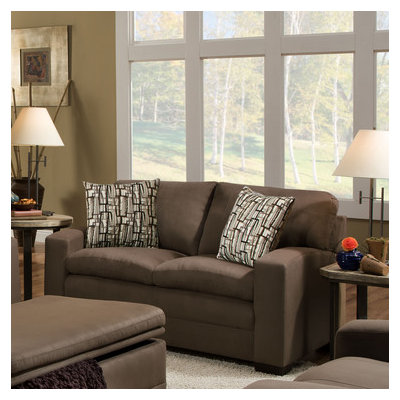 Simmons Upholstery 6515-02 Velocity Shitake Velocity Loveseat