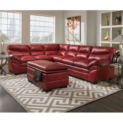 Simmons Upholstery 9515-03R Soho Espresso / 9515-03R Soho Cardinal Soho Sectional