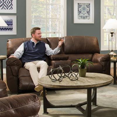 50364PBR-63 Renegade Mocha UFI2899 Simmons Upholstery Renegade Beautyrest Motion Console Loveseat