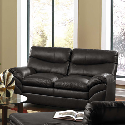 9515-02 Soho Onyx UFI3133 Simmons Upholstery Soho Bonded Leather Loveseat