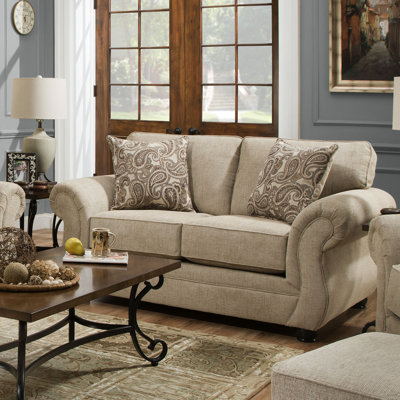 Darby Home Co DABY2849 Simmons Vicki Parchment Loveseat