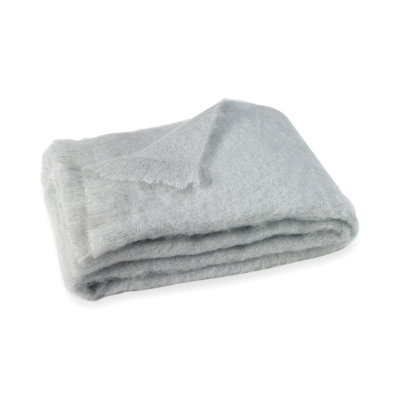 Brushed Mohair Throw Color: Silver image